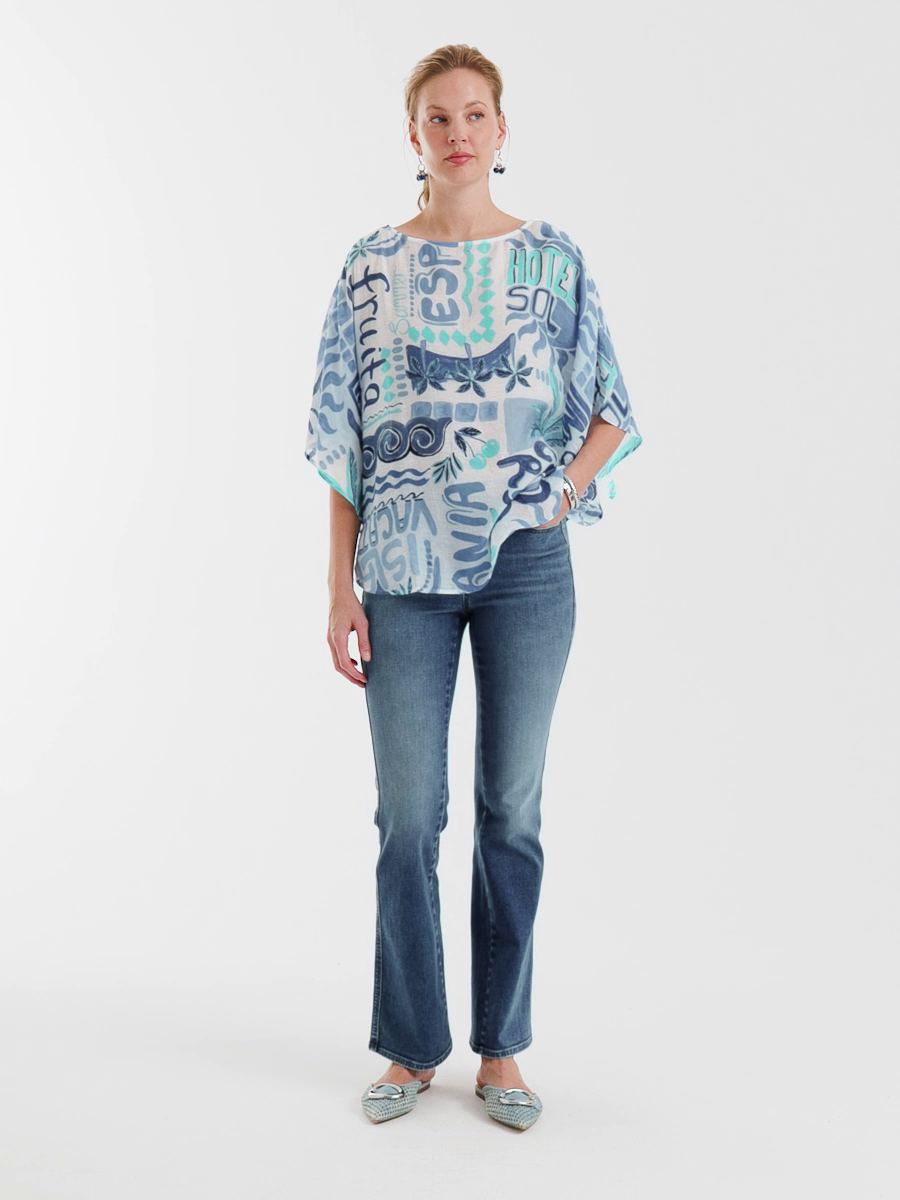 Island Printed Poncho