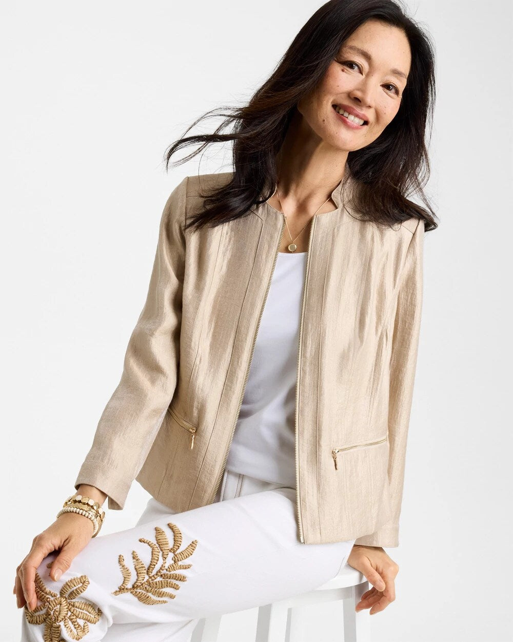 Sheen Stand Collar Jacket