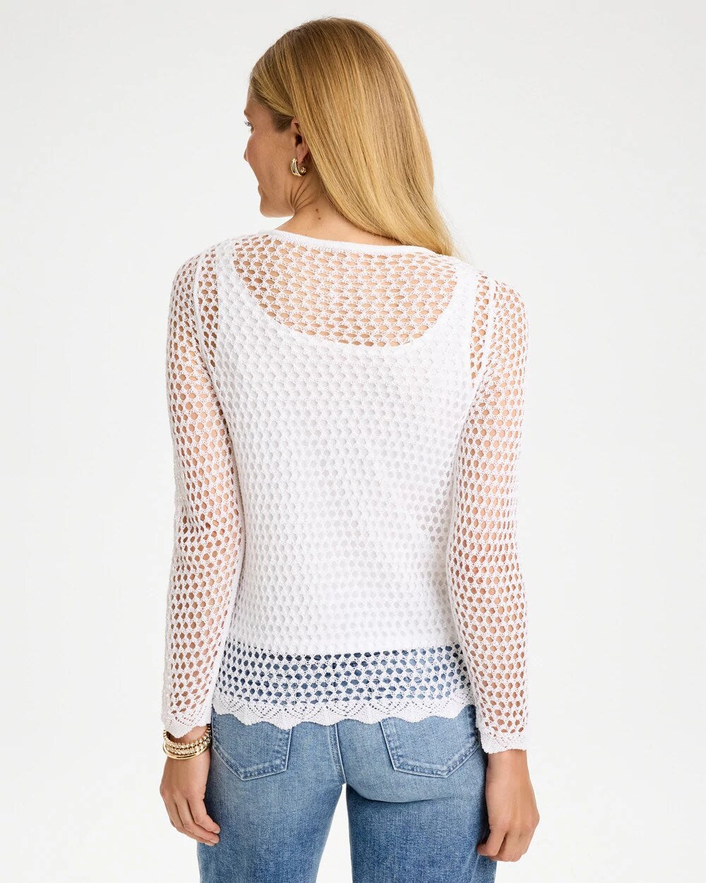 Paillette Sequin Mesh Pullover Sweater