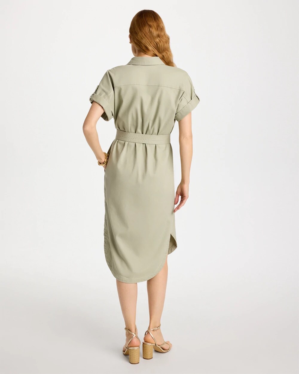 Dolman Tie Hemp Denim Shirtdress