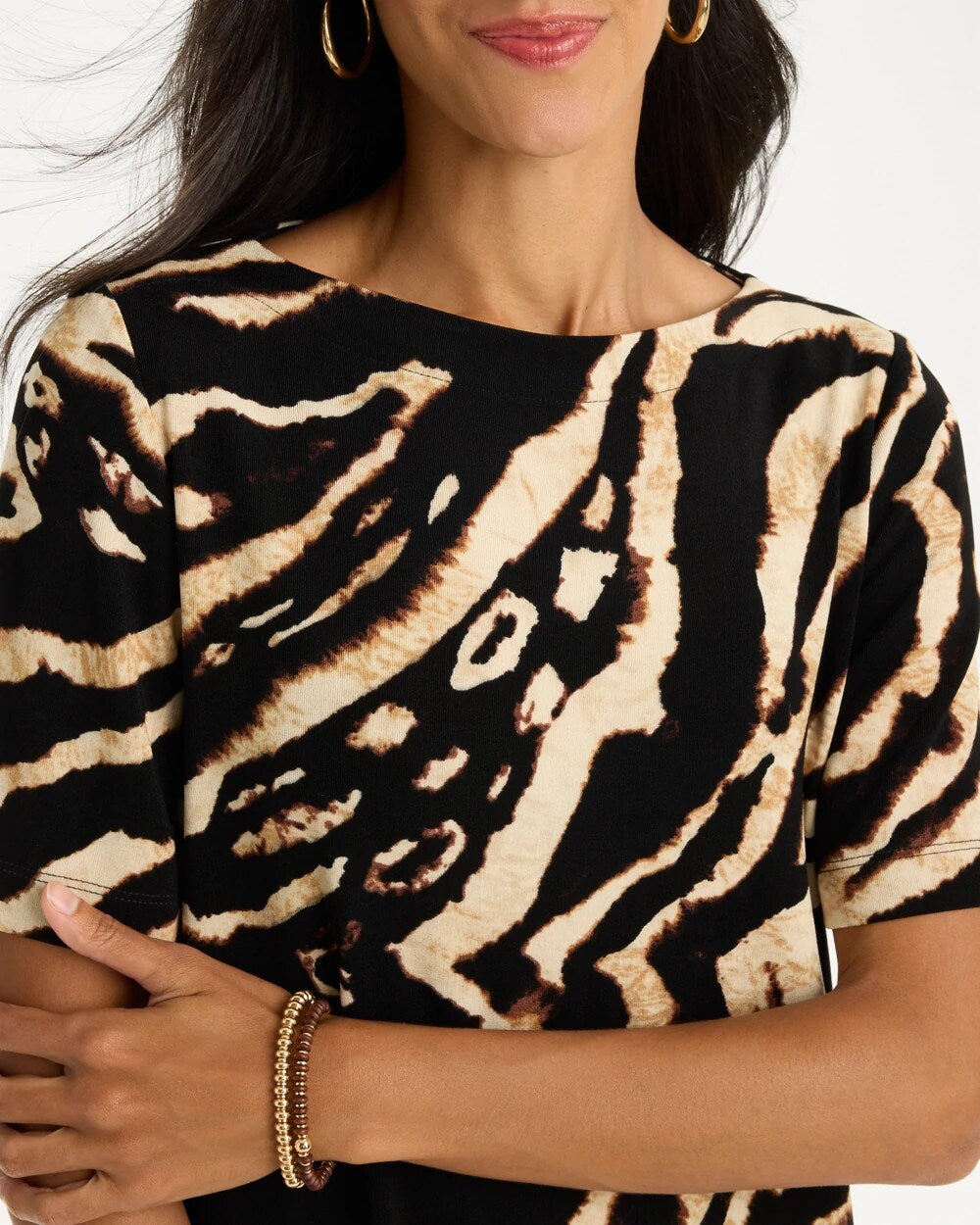 Travelers Safari Straight Neck Top