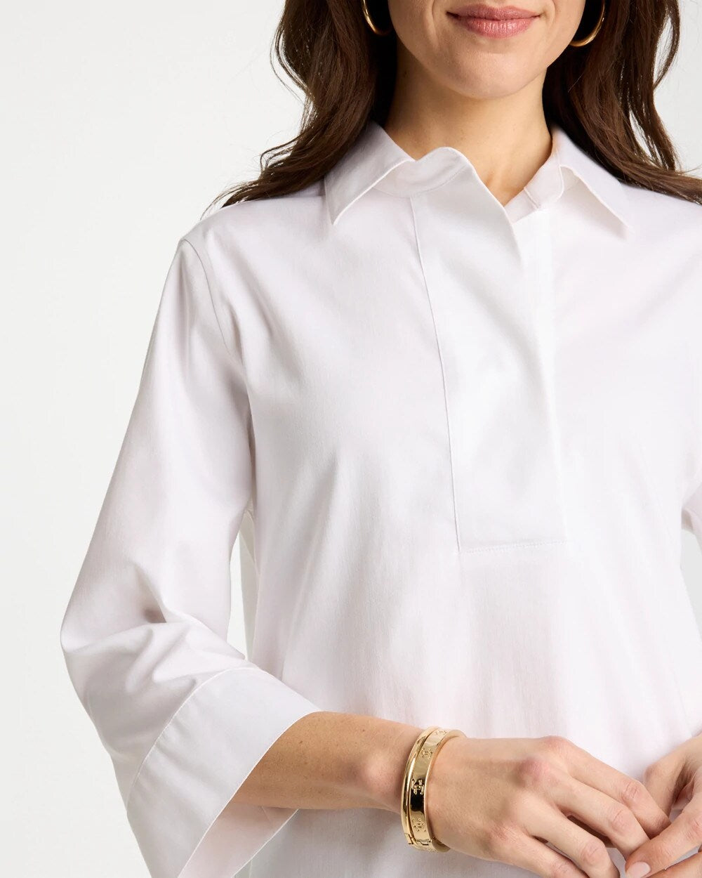 No Iron Stretch Popover Tunic