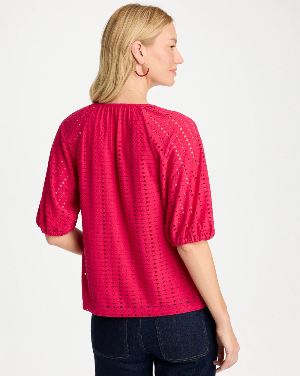 Textured Jacquard Peasant Tee