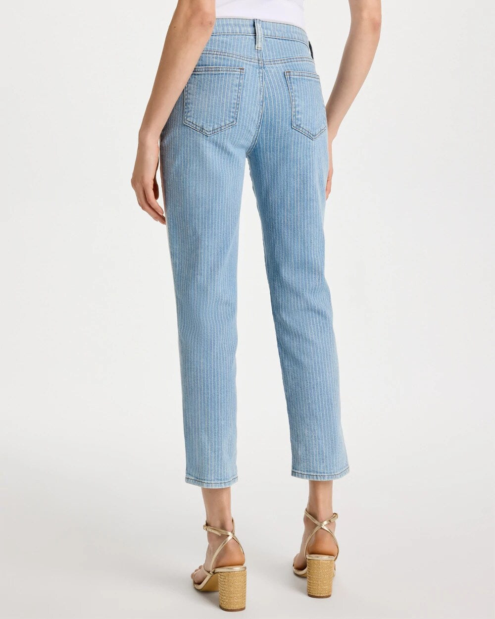 Girlfriend Ticking Stripe Crop Jeans