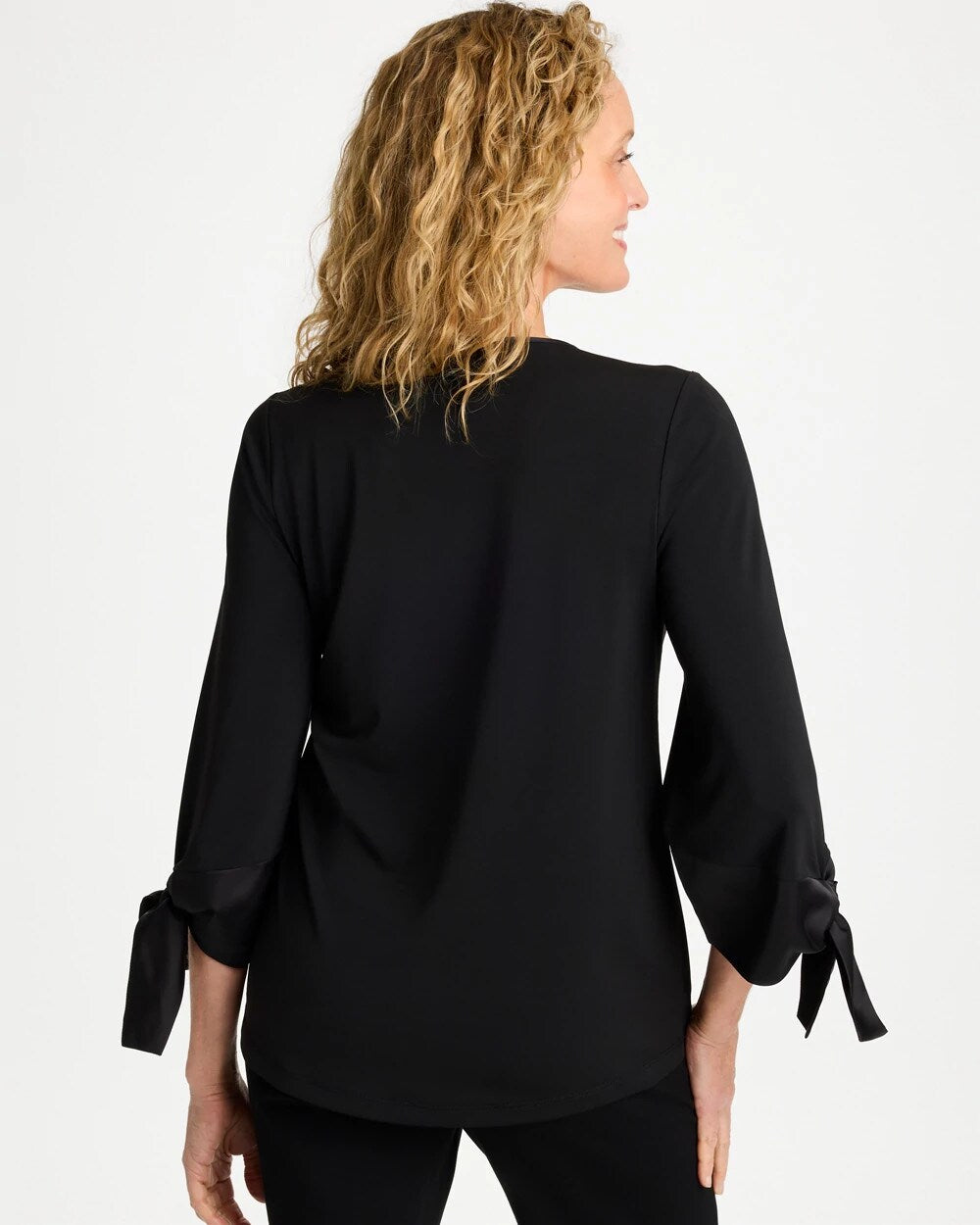 Satin Tie-Sleeve Top