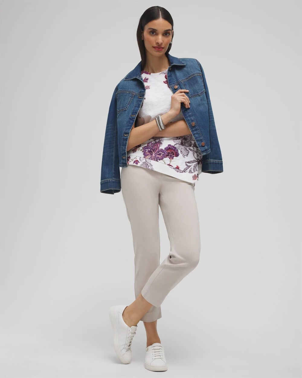 Brigitte Pull-On Slim Cropped Pants