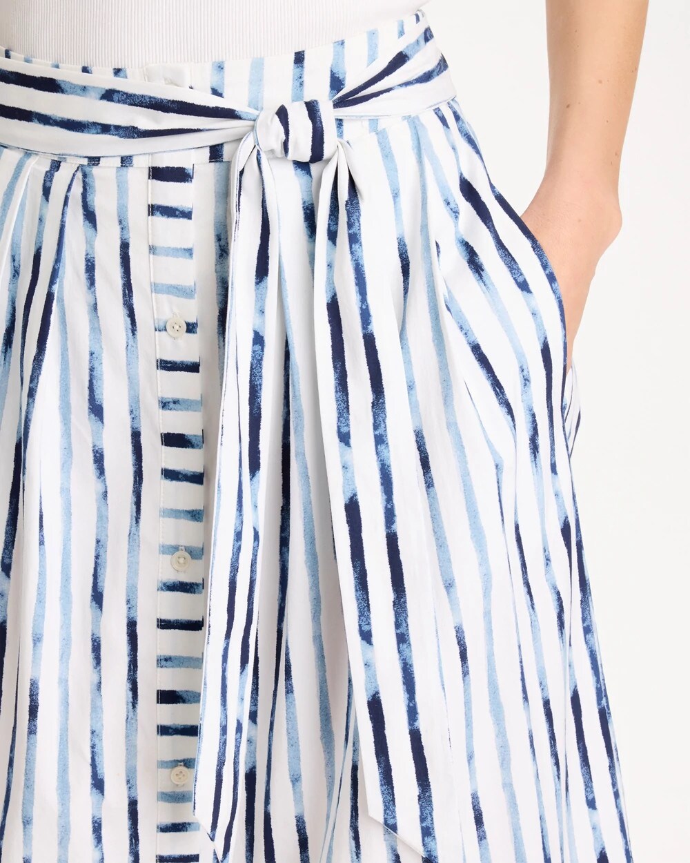 Palermo Striped Tie-Front Skirt