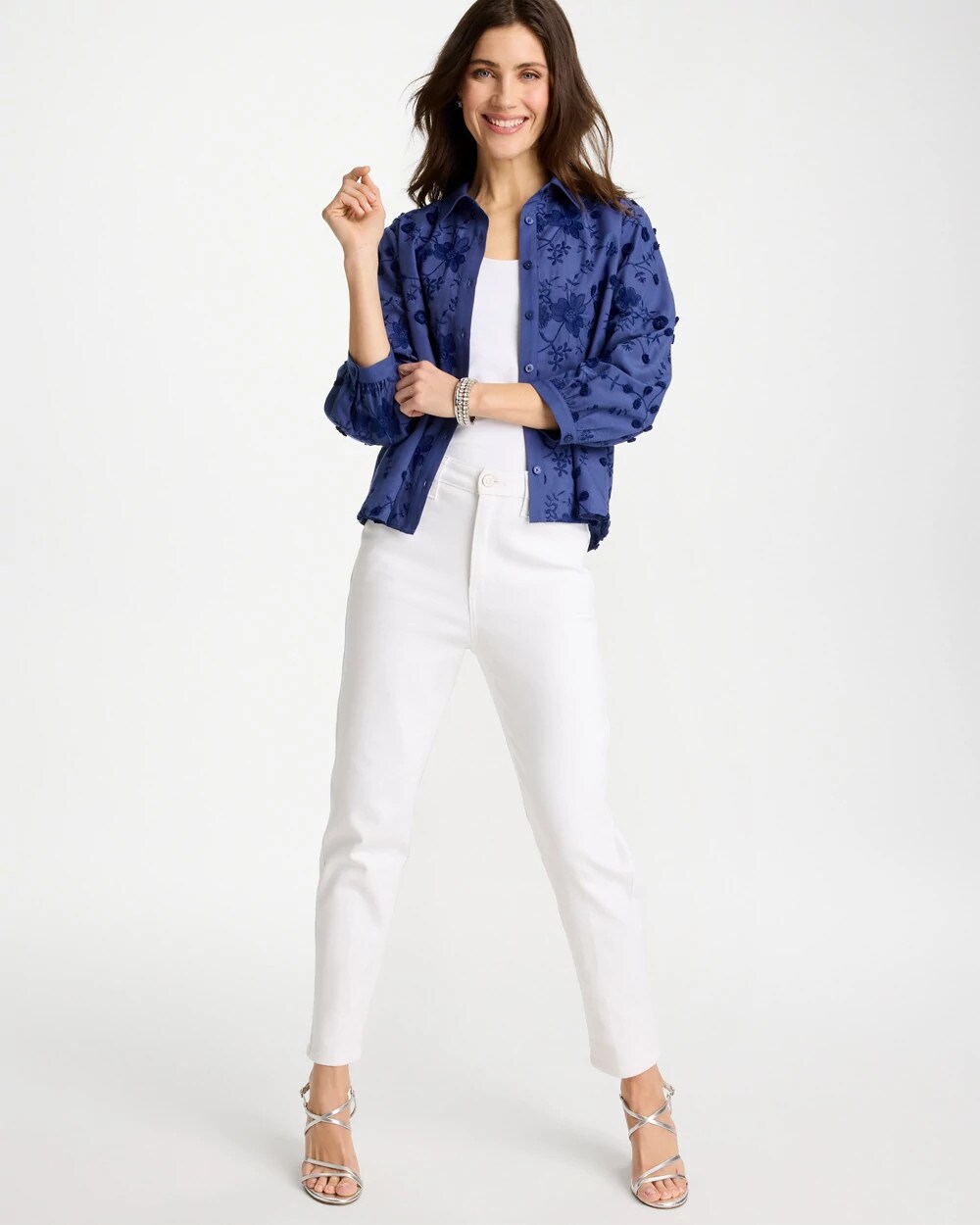 3D Floral Embroidered Top
