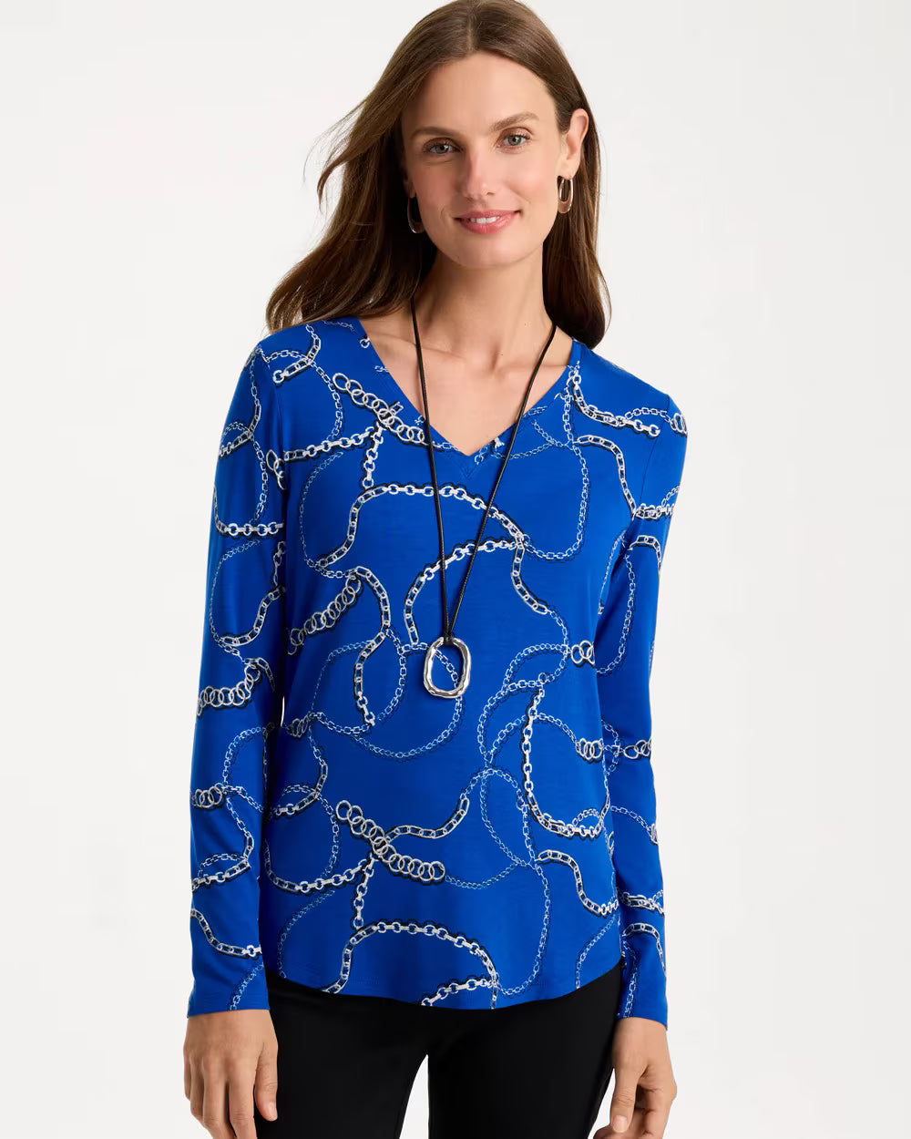 Gilded Touch of Cool V-Neck Layering Tee