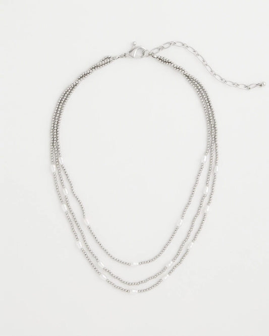 Pearlescent Bead Ball Short Necklace
