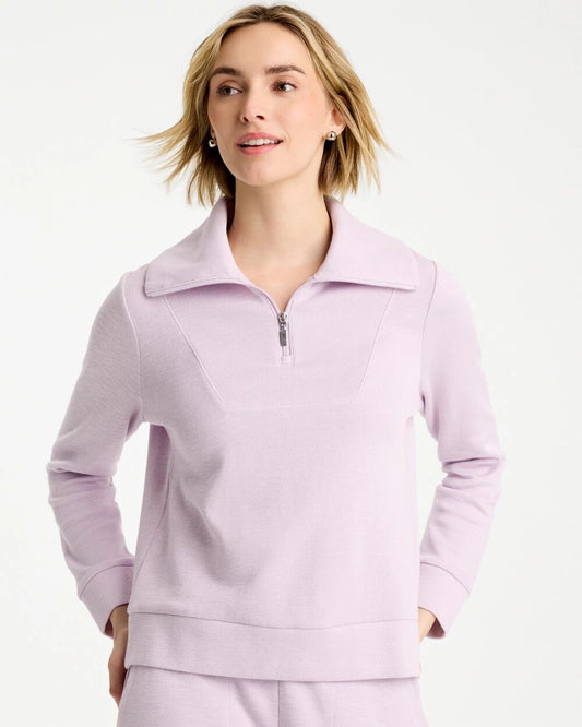 Zenergy Beach Slub Half-Zip Pullover Top