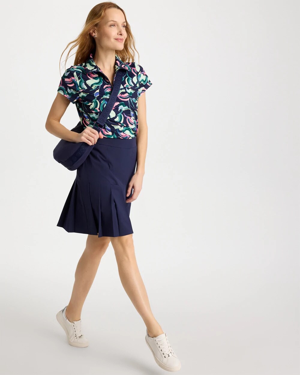 Zenergy UPF Blooms Half Zip Polo
