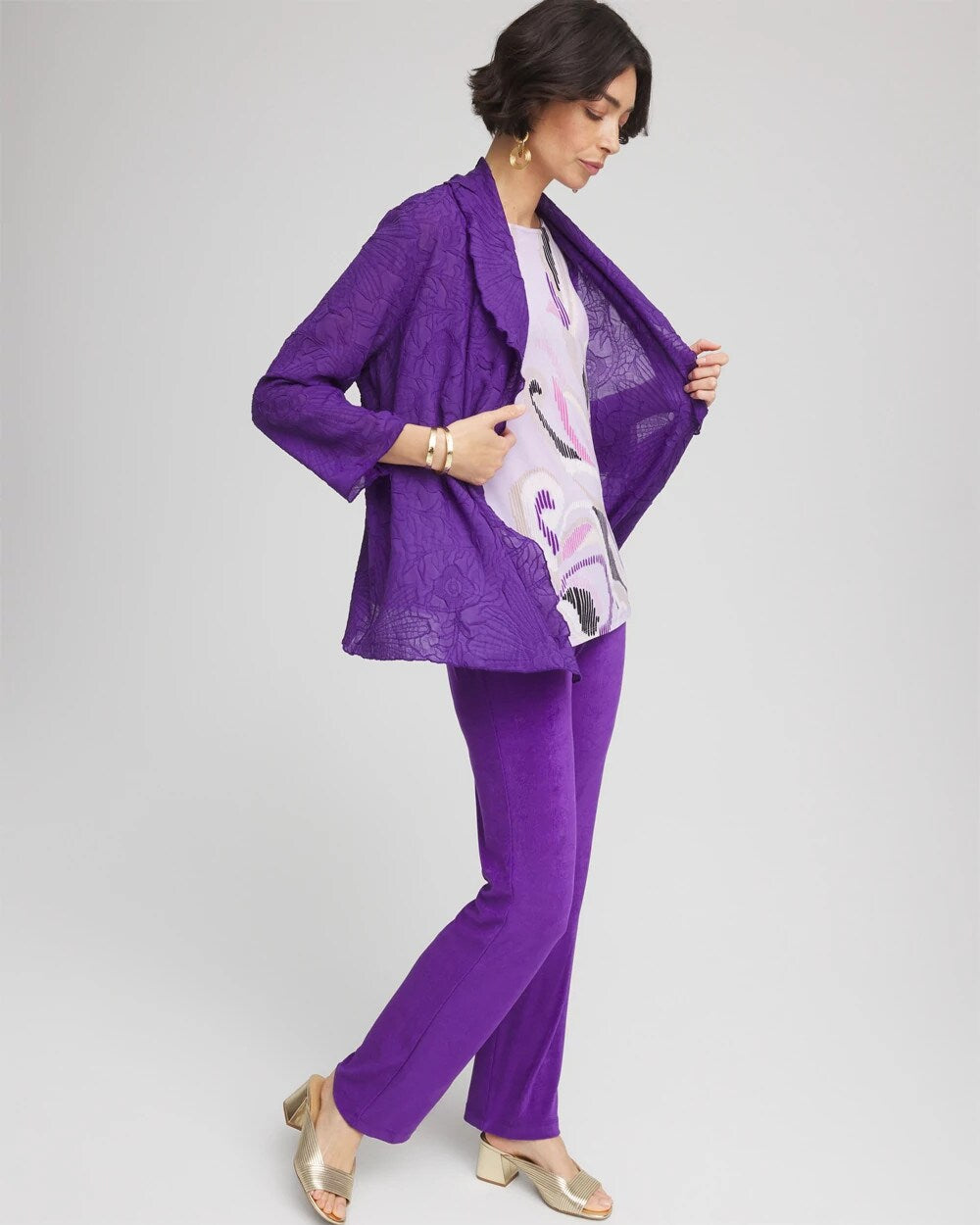 Travelers Collection Floral-Embossed Jacket