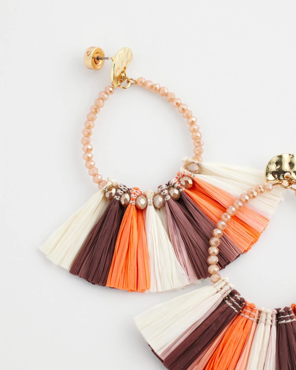 No Droop Raffia Seed Bead Earrings