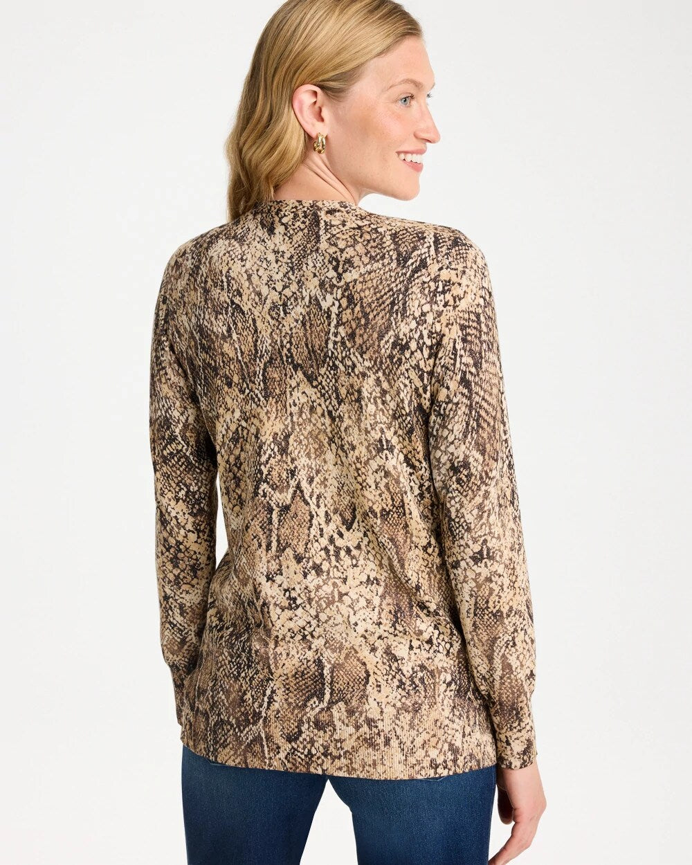 Ella Python Animal Print Cardigan