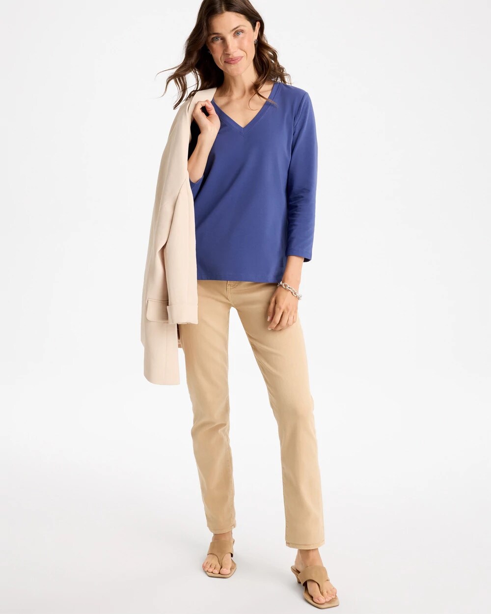 Cotton Stretch 3/4 Sleeve Tee