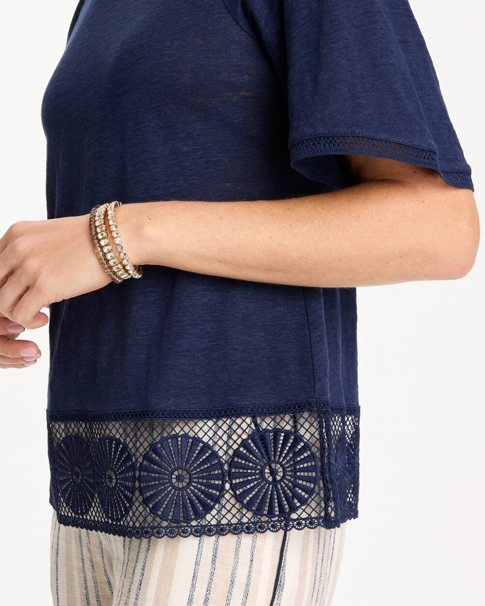 Linen Crochet Tee
