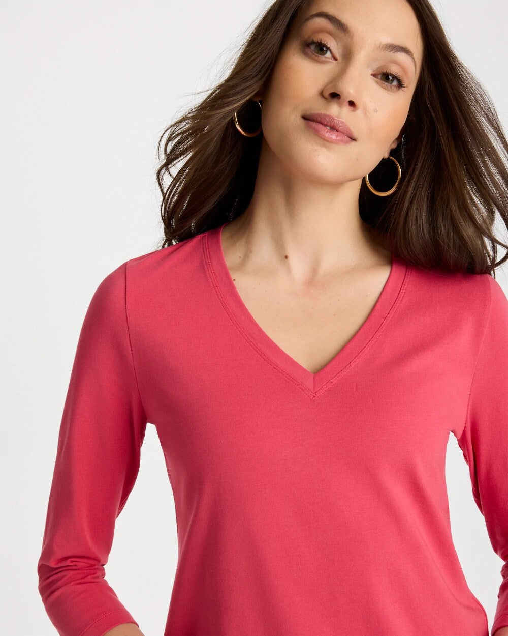 Cotton Stretch 3/4 Sleeve Tee