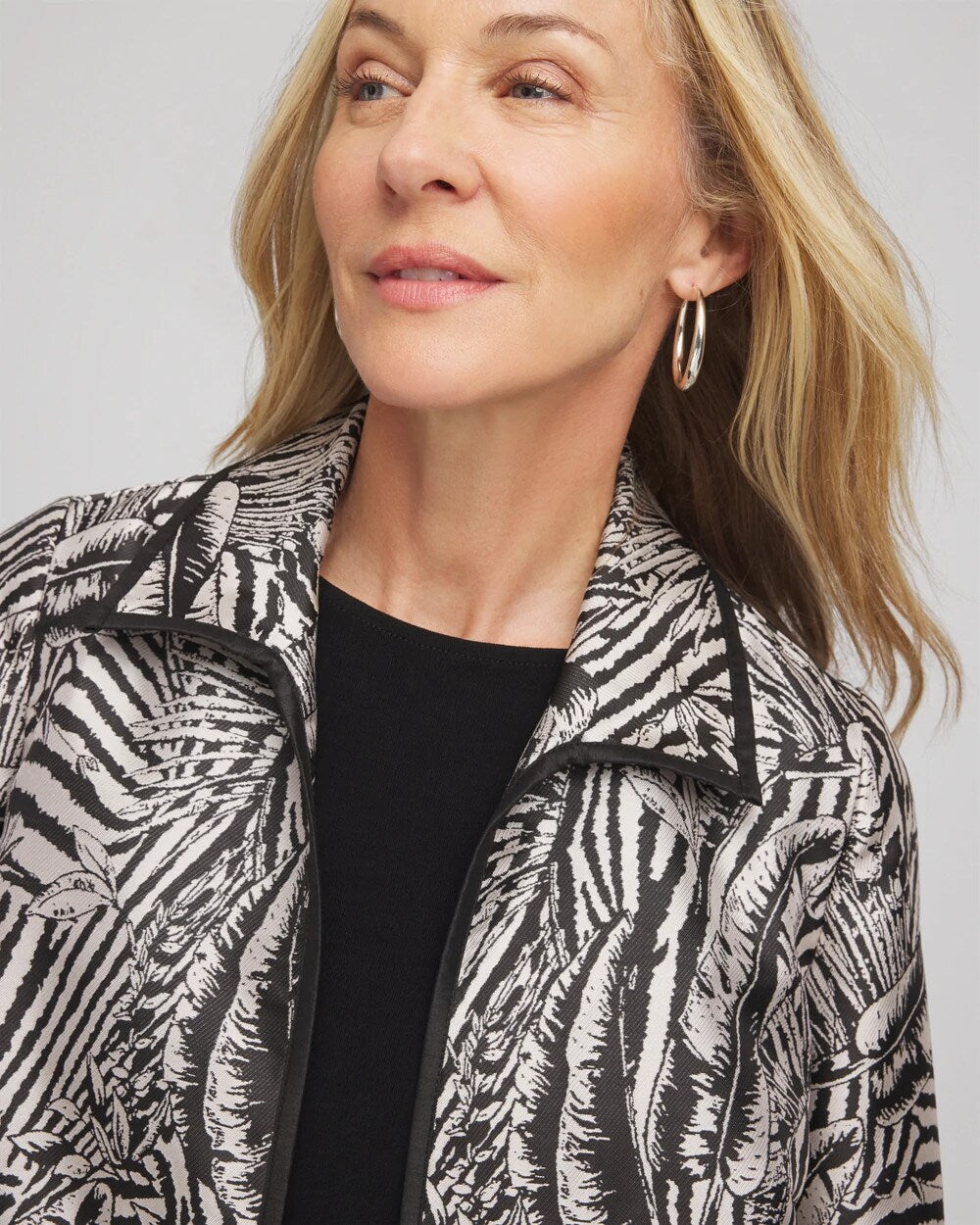 Travelers Collection Zebra-Jacquard Jacket