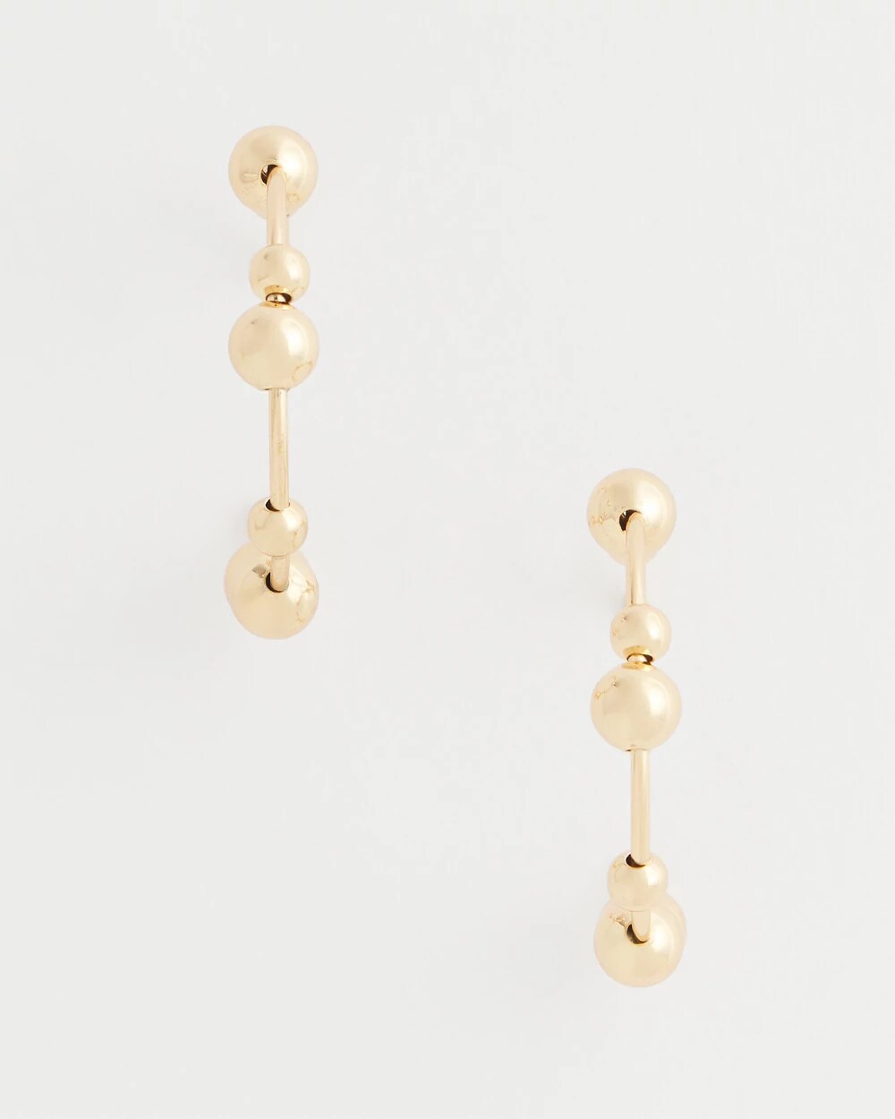 Goldtone Beaded Hoop Earrings