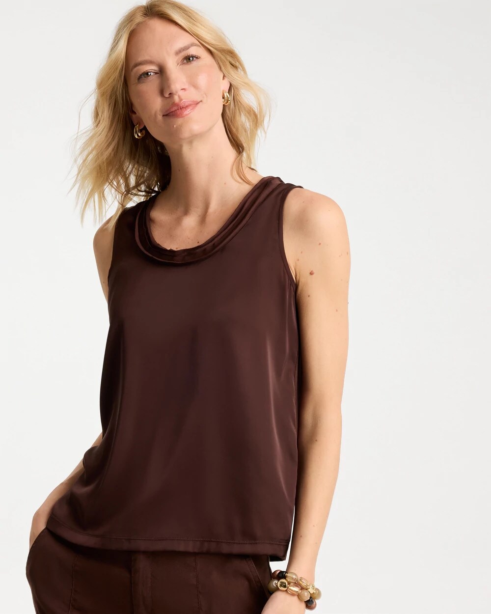 Jersey Satin Tank Top