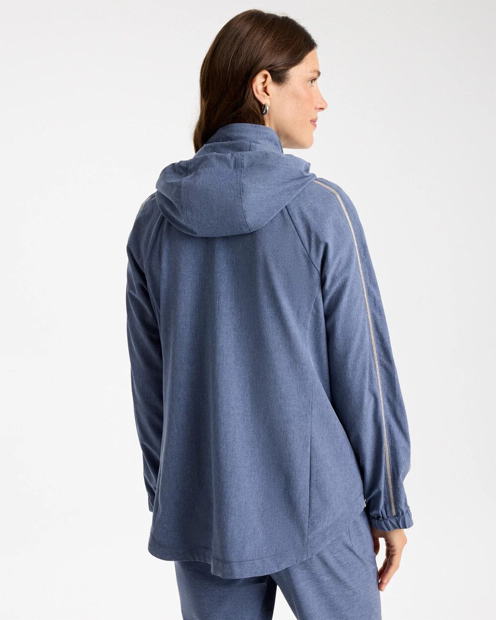 Zenergy UPF Zip-Front Caviar Trim Jacket