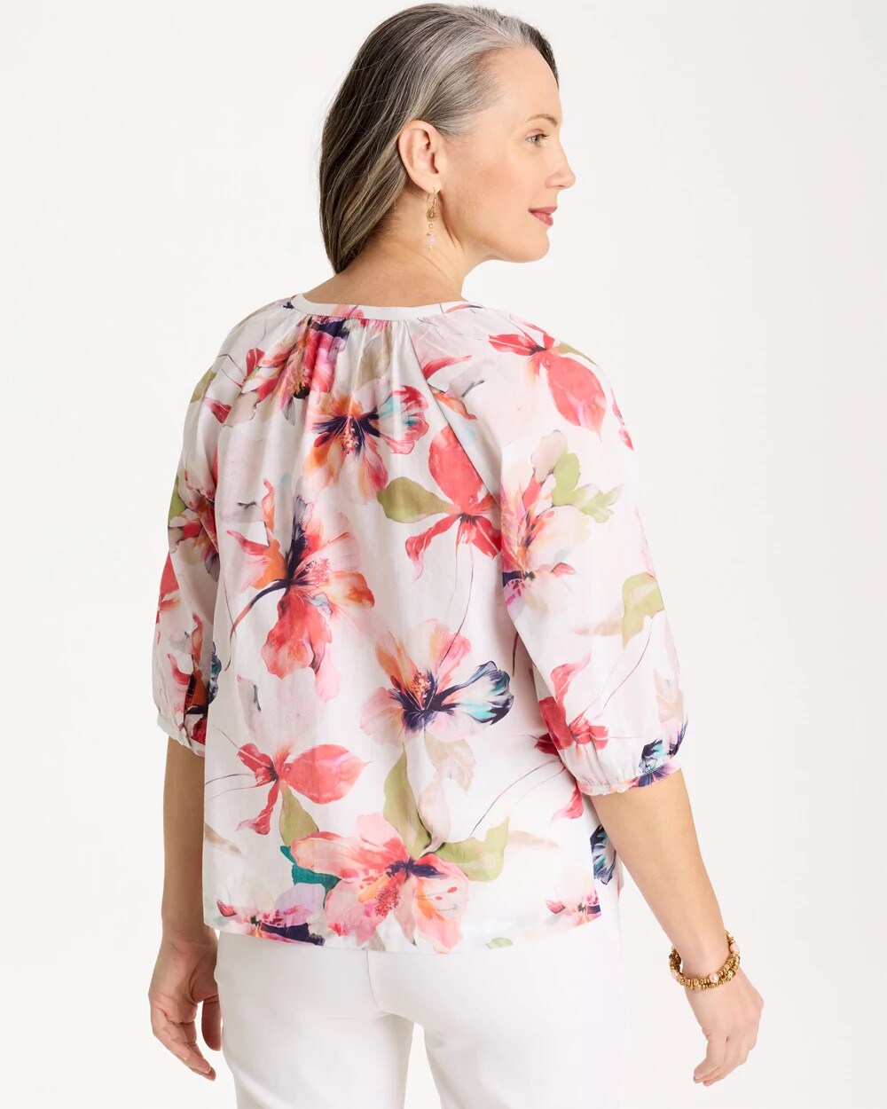 Cotton Voile Croix Collage Blouse