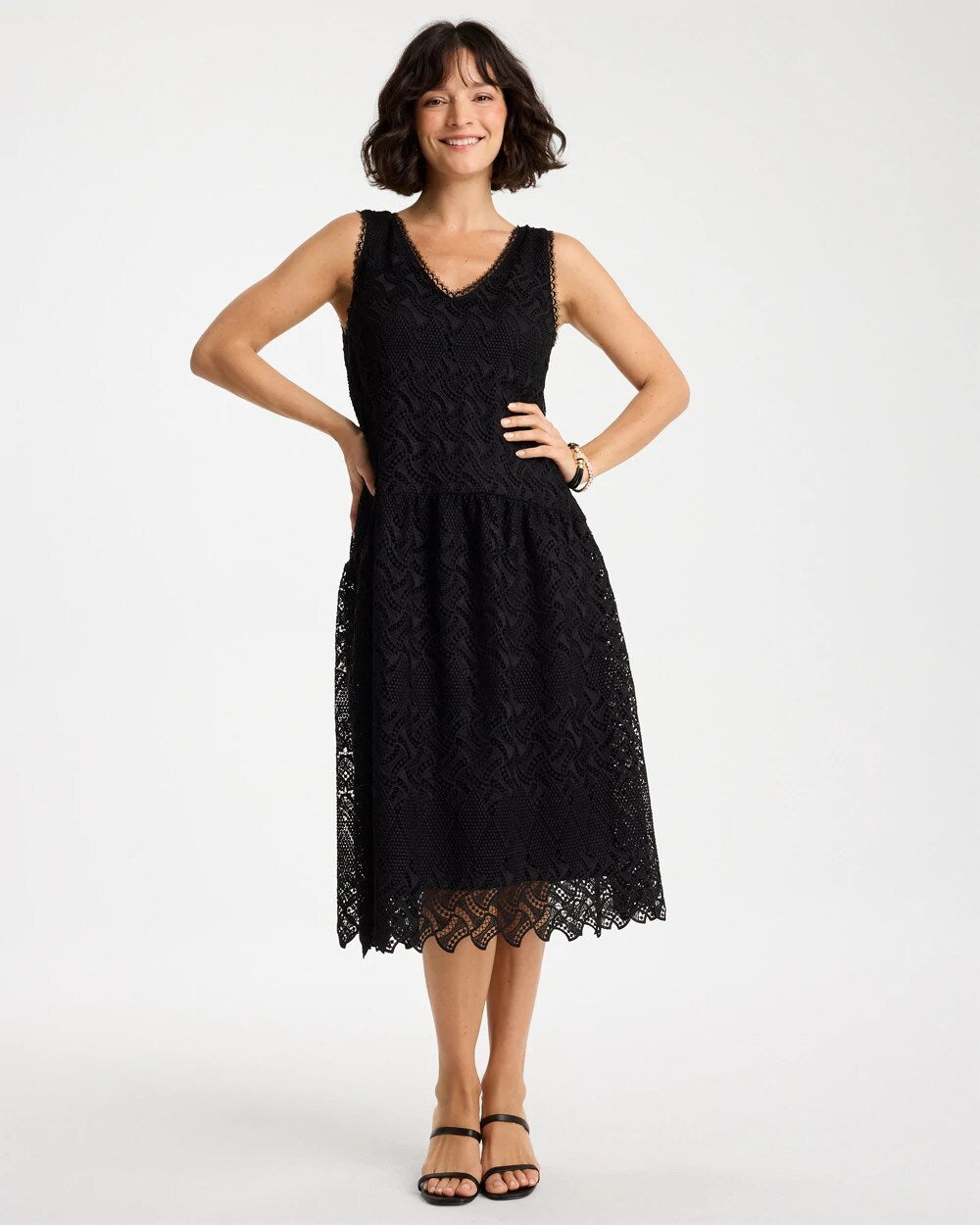 Embroidered Lace Sleeveless Dress