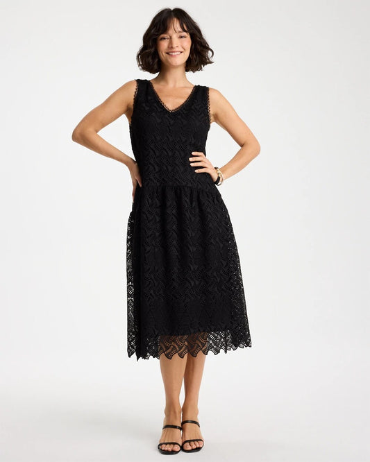 Embroidered Lace Sleeveless Dress