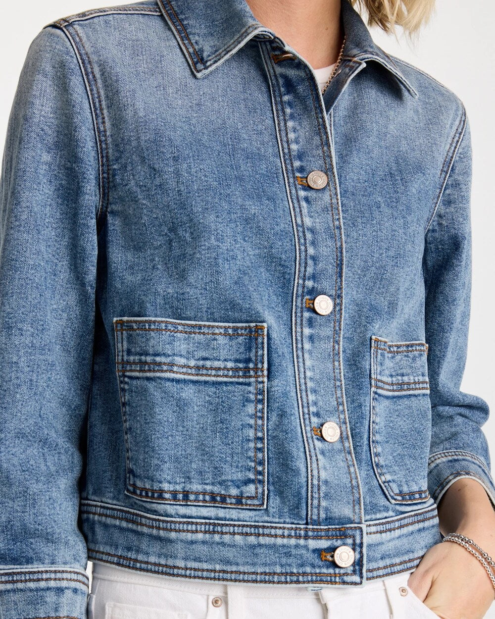 Denim Cropped Trucker Jacket