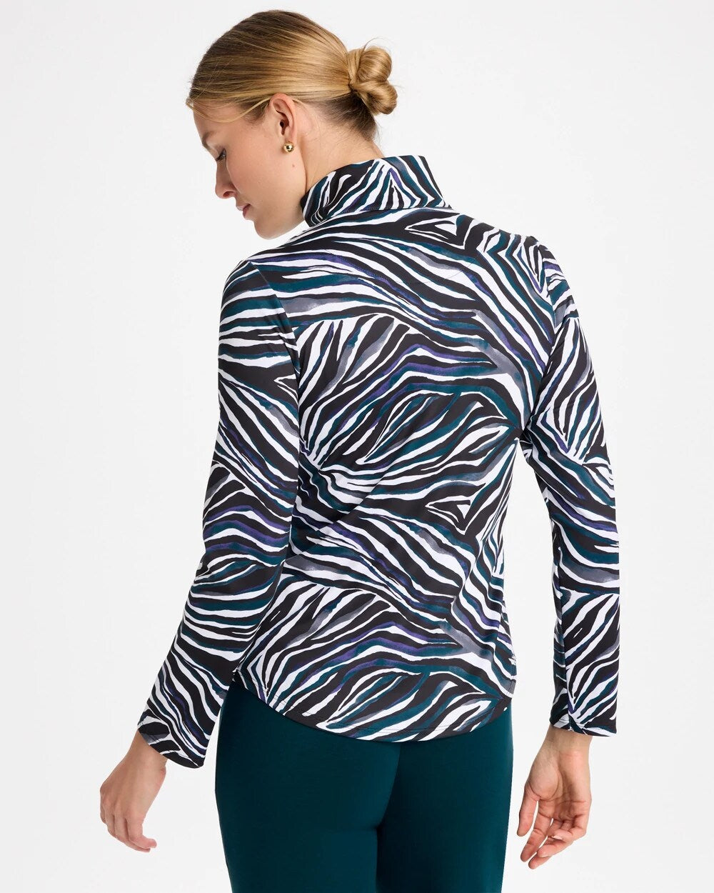 Zenergy UPF Animal Print Half-Zip Polo