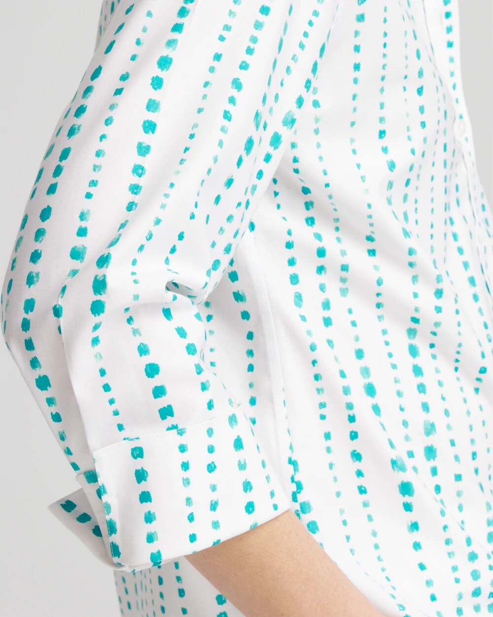 No Iron Sateen Bubble Print Shirt
