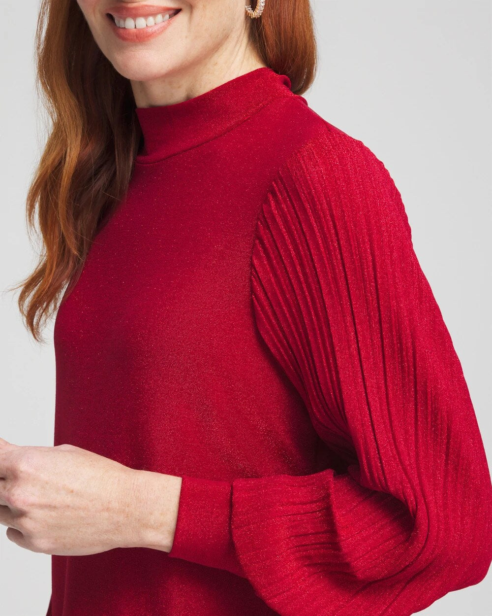Shimmer Mock-Neck Top