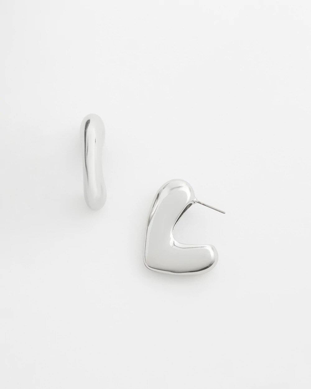No Droop Silver Tone Mini Hoops