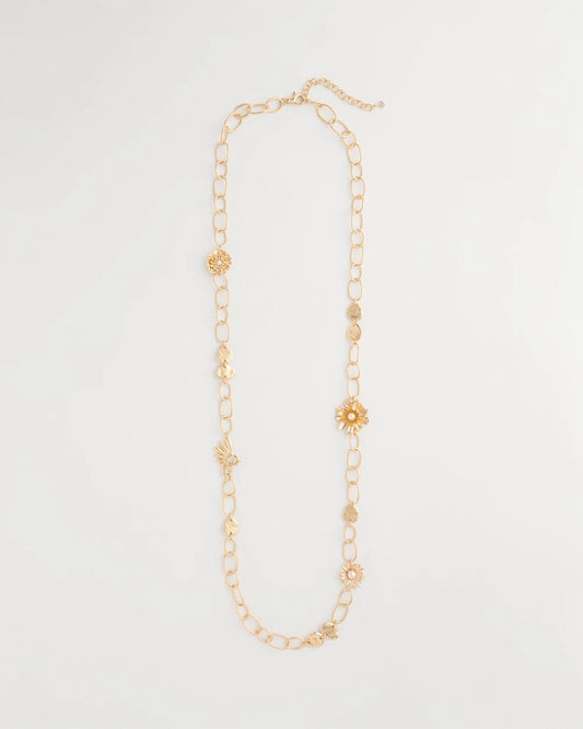 Flower Long Single-Strand Necklace