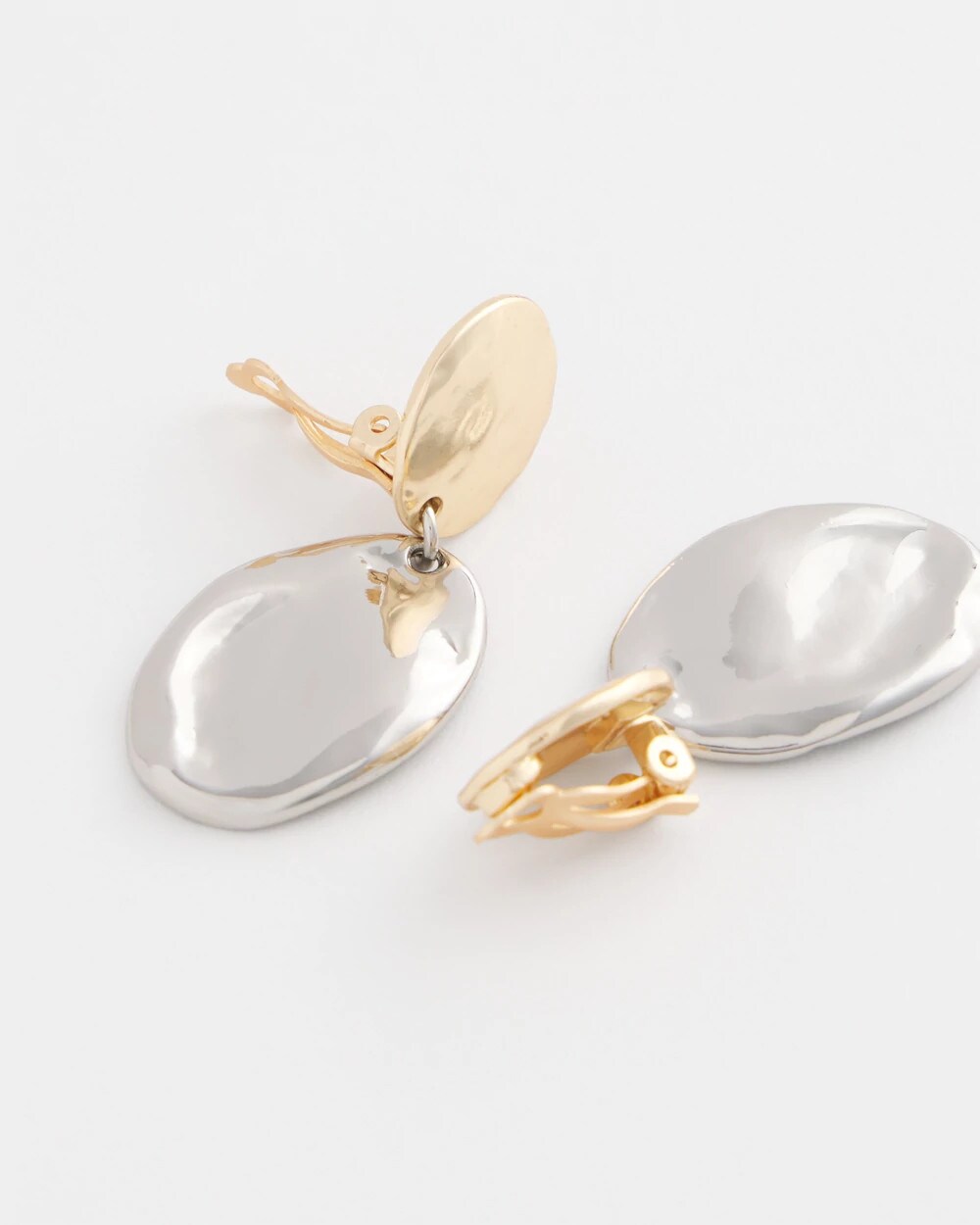 No Droop Mixed-Metal Clip-On Earrings