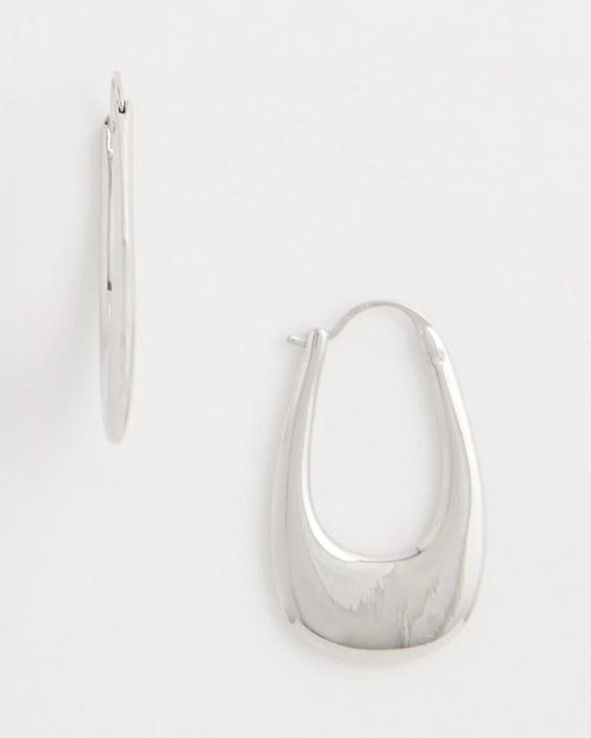 Silvertone Front To Back Hoop Earrings