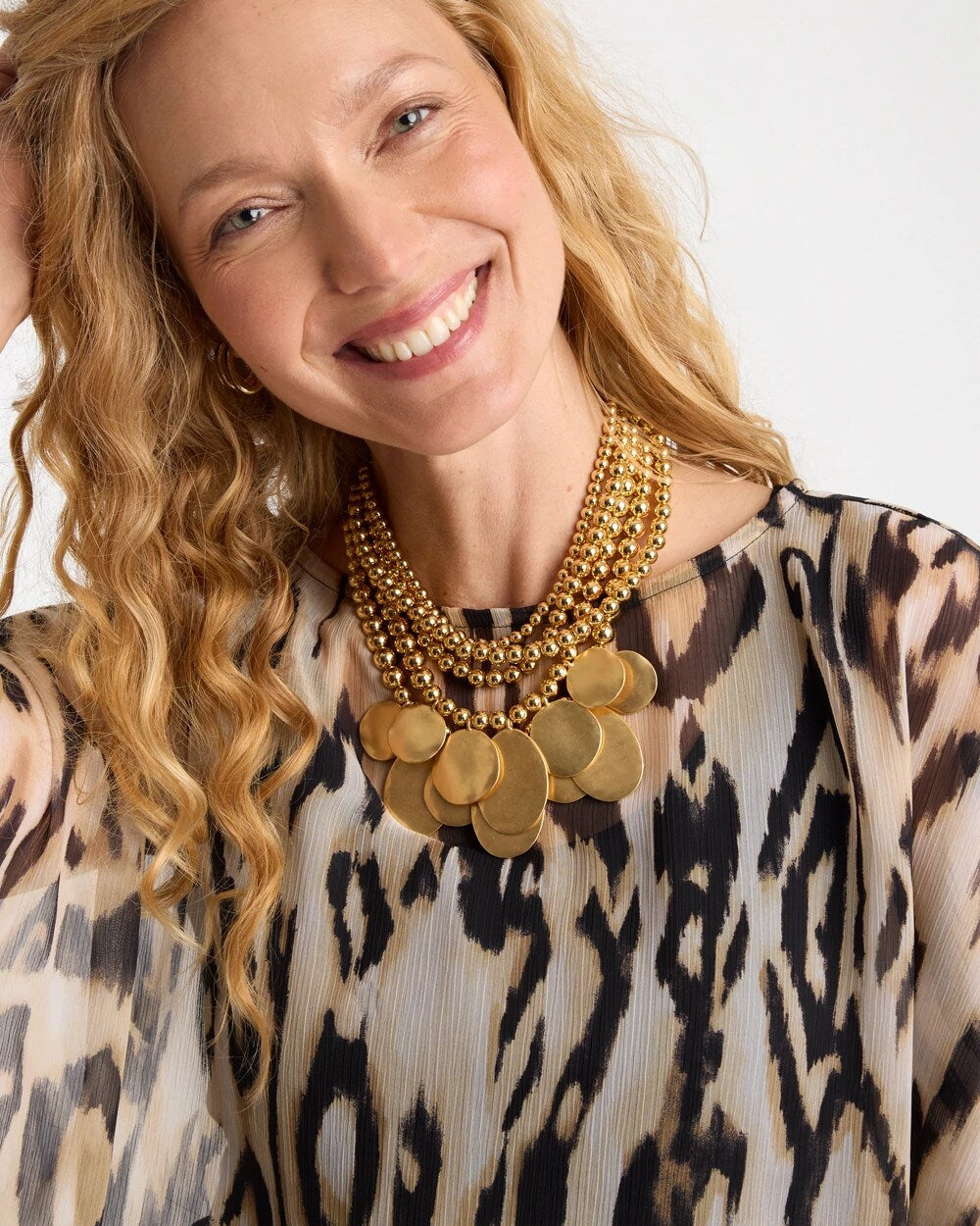 Chico¡¯s Originals Beaded Coin Bib Necklace