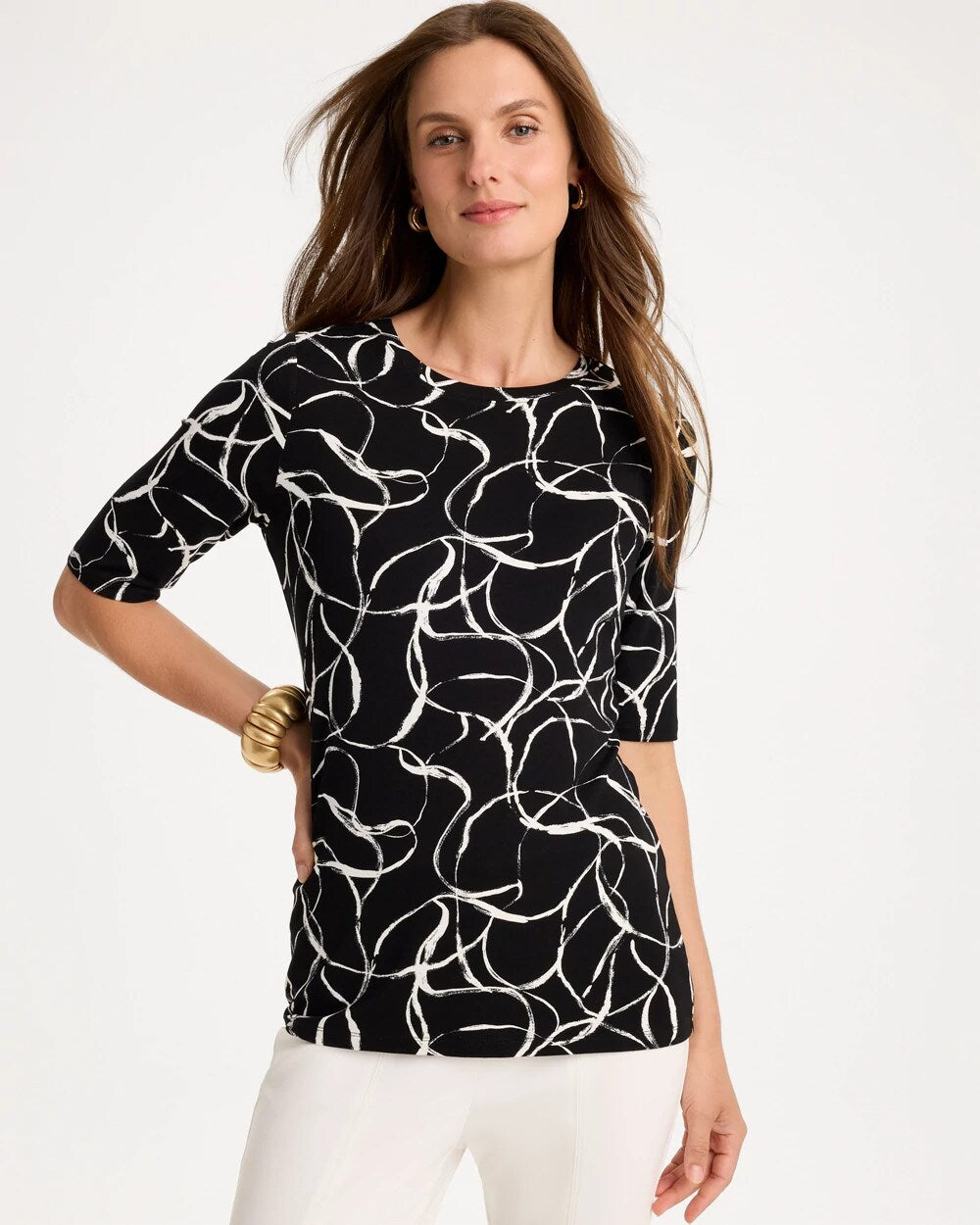 Abstract Touch of Cool Elbow-sleeve Layering Tee