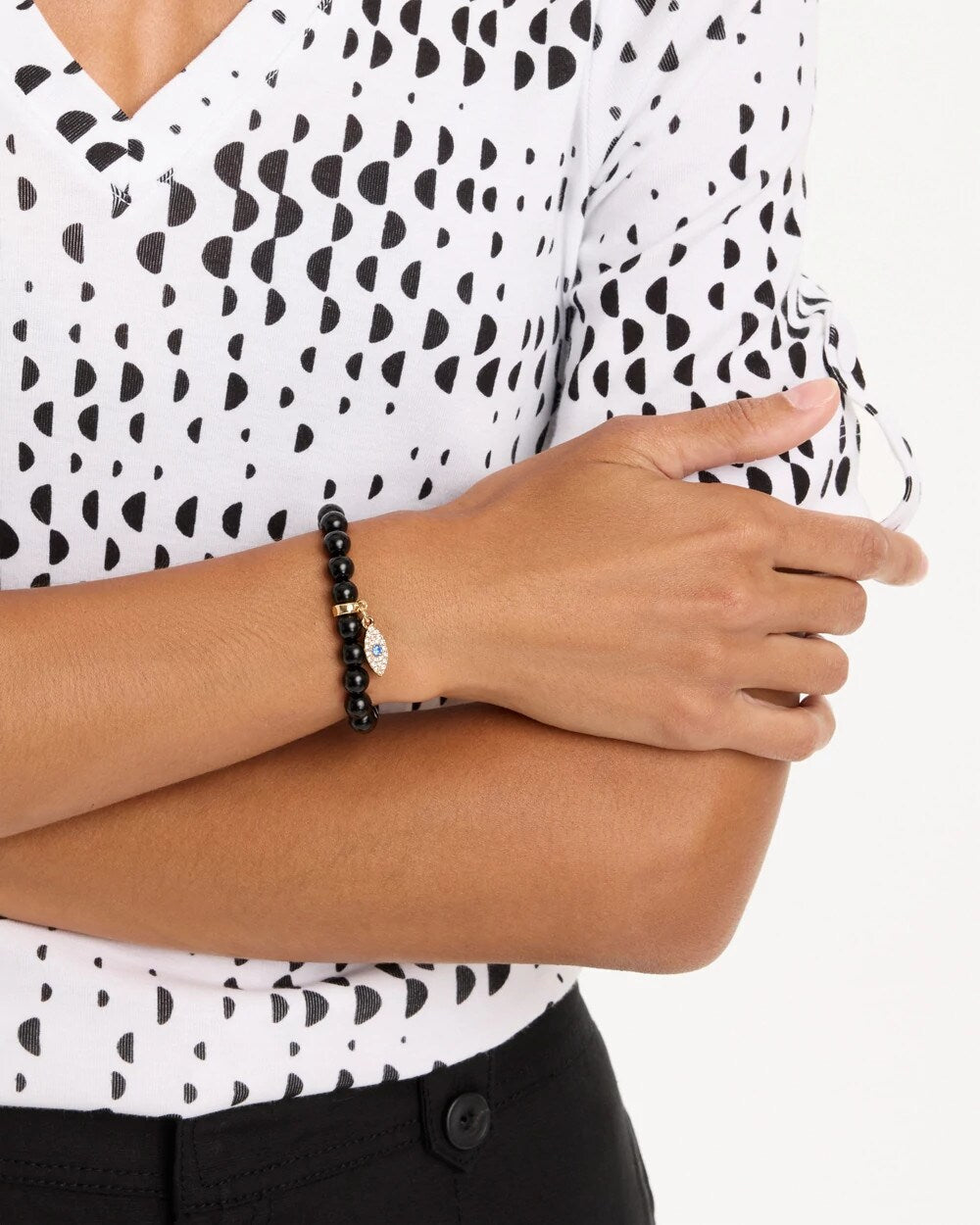 Evil Eye Charm Stretch Bracelet