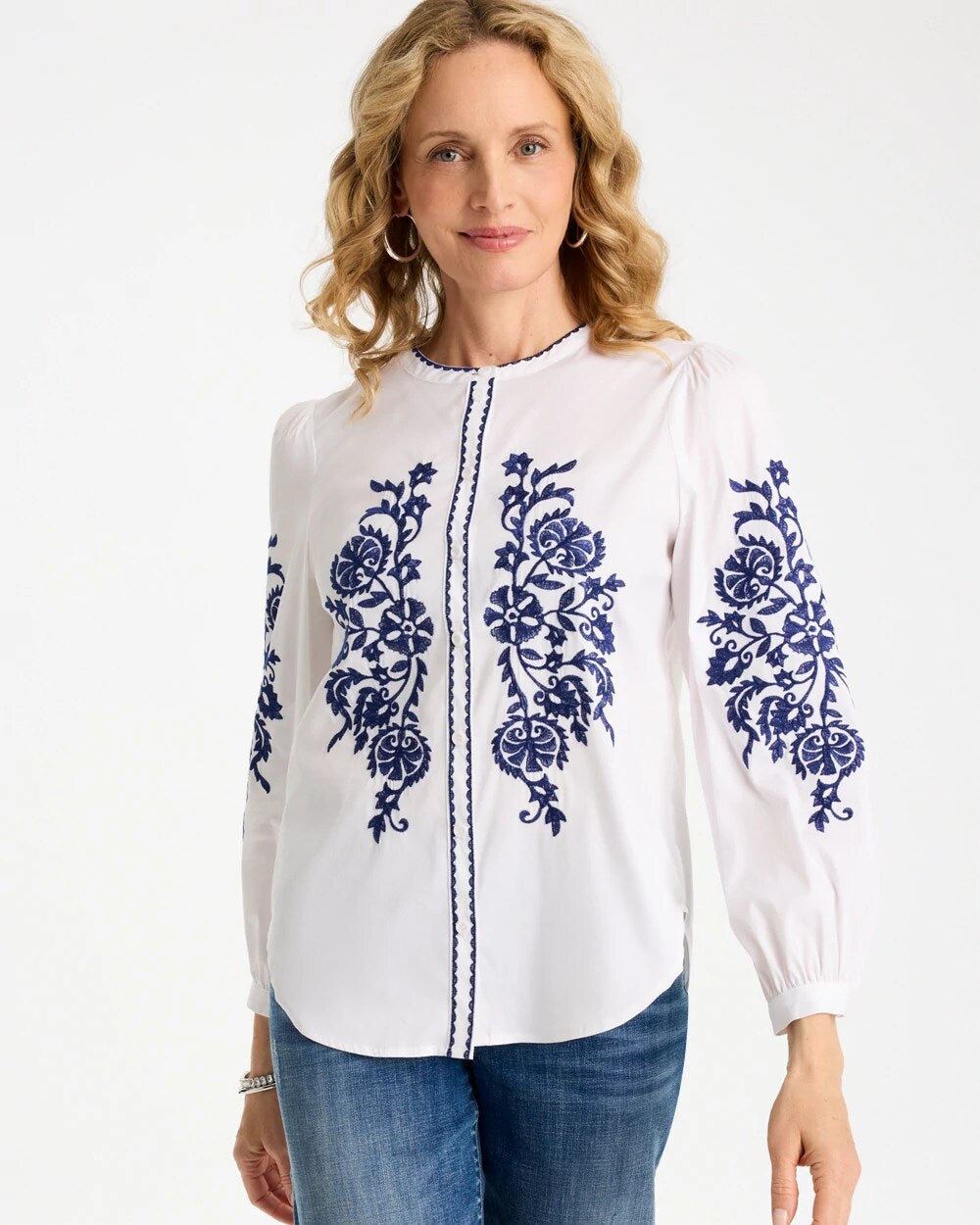 Poplin Embroidered Blouse