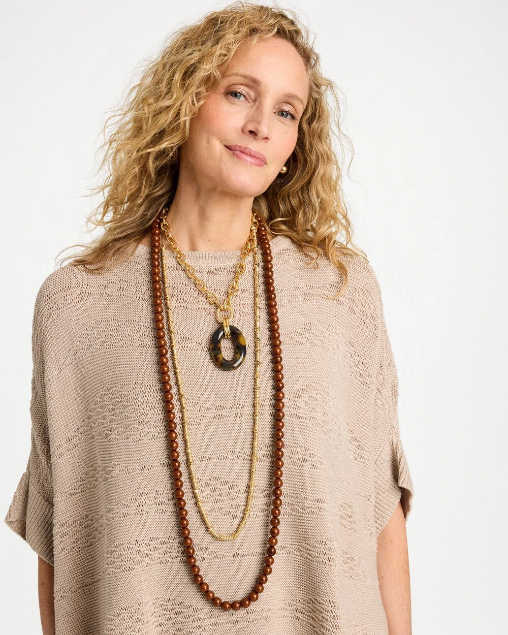 Long Beaded Single-Strand Necklace