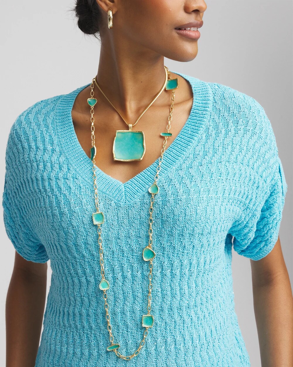 Gold Tone Single-Strand Necklace