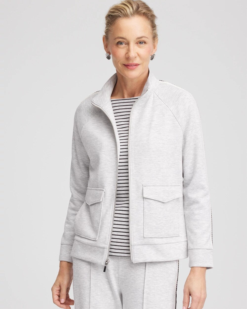 Zenergy Double-Knit Lattice Trim Jacket
