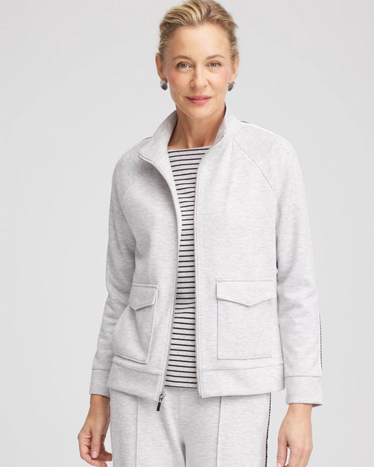Zenergy Double-Knit Lattice Trim Jacket