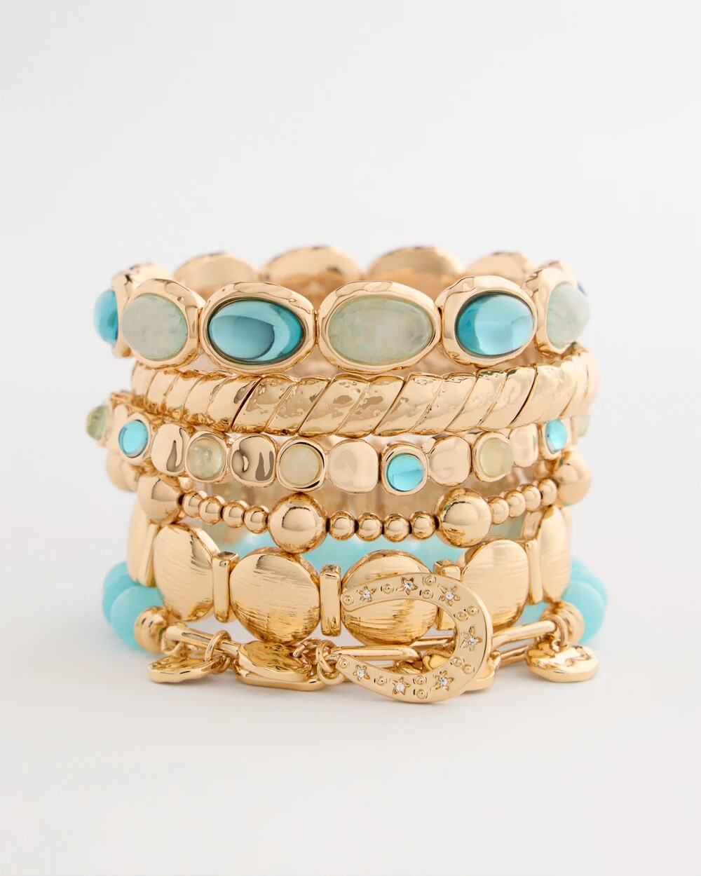 Jade Stone Link Charm Bracelet