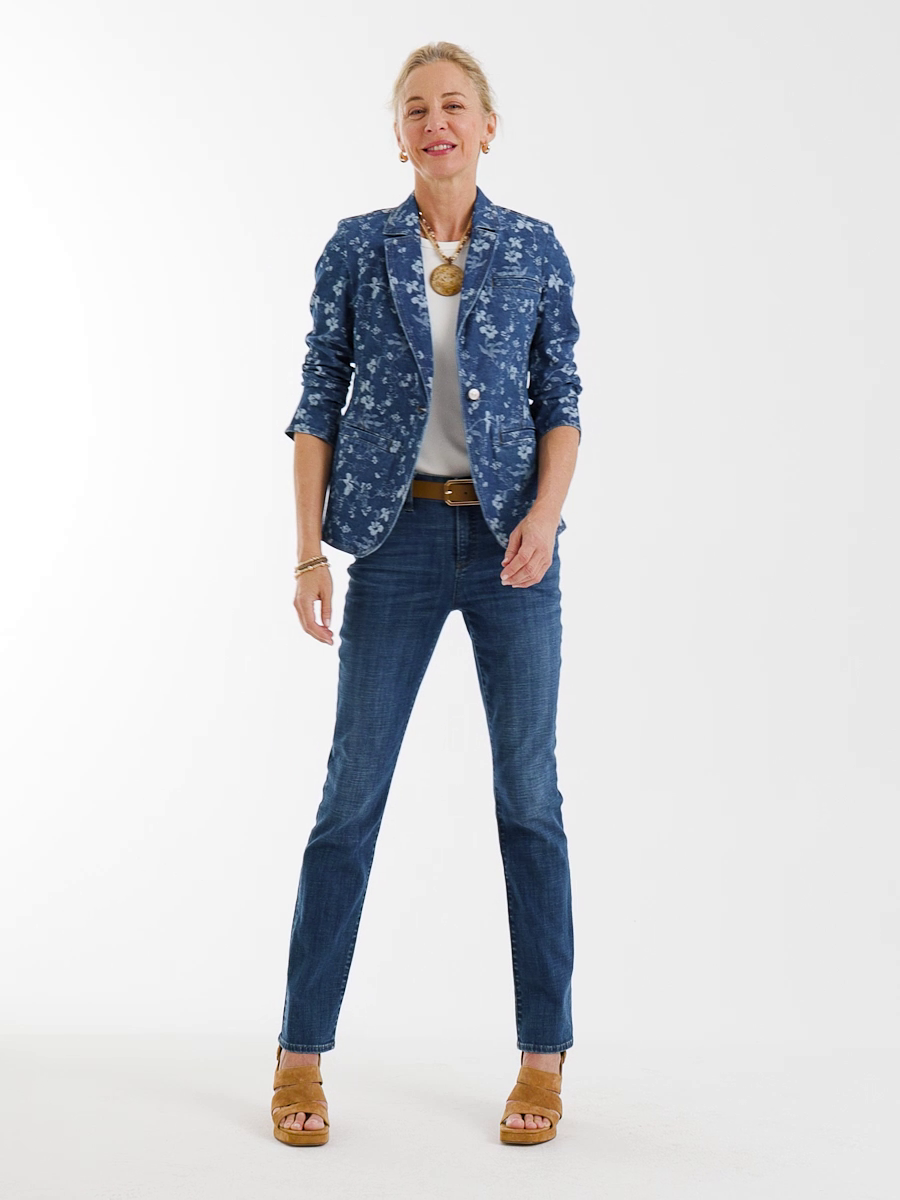 Jacquard Denim Blazer