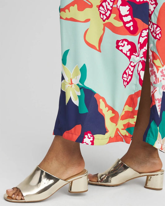 Metallic Faux Leather Mules