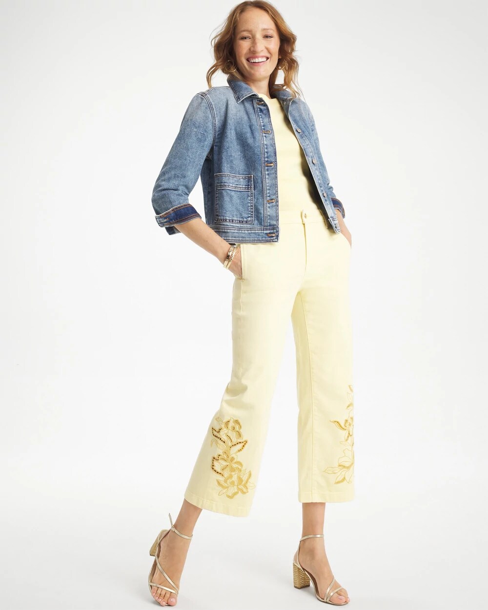 Trouser Cutwork Crop Jeans