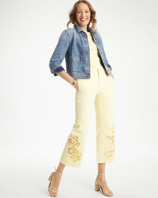 Trouser Cutwork Crop Jeans